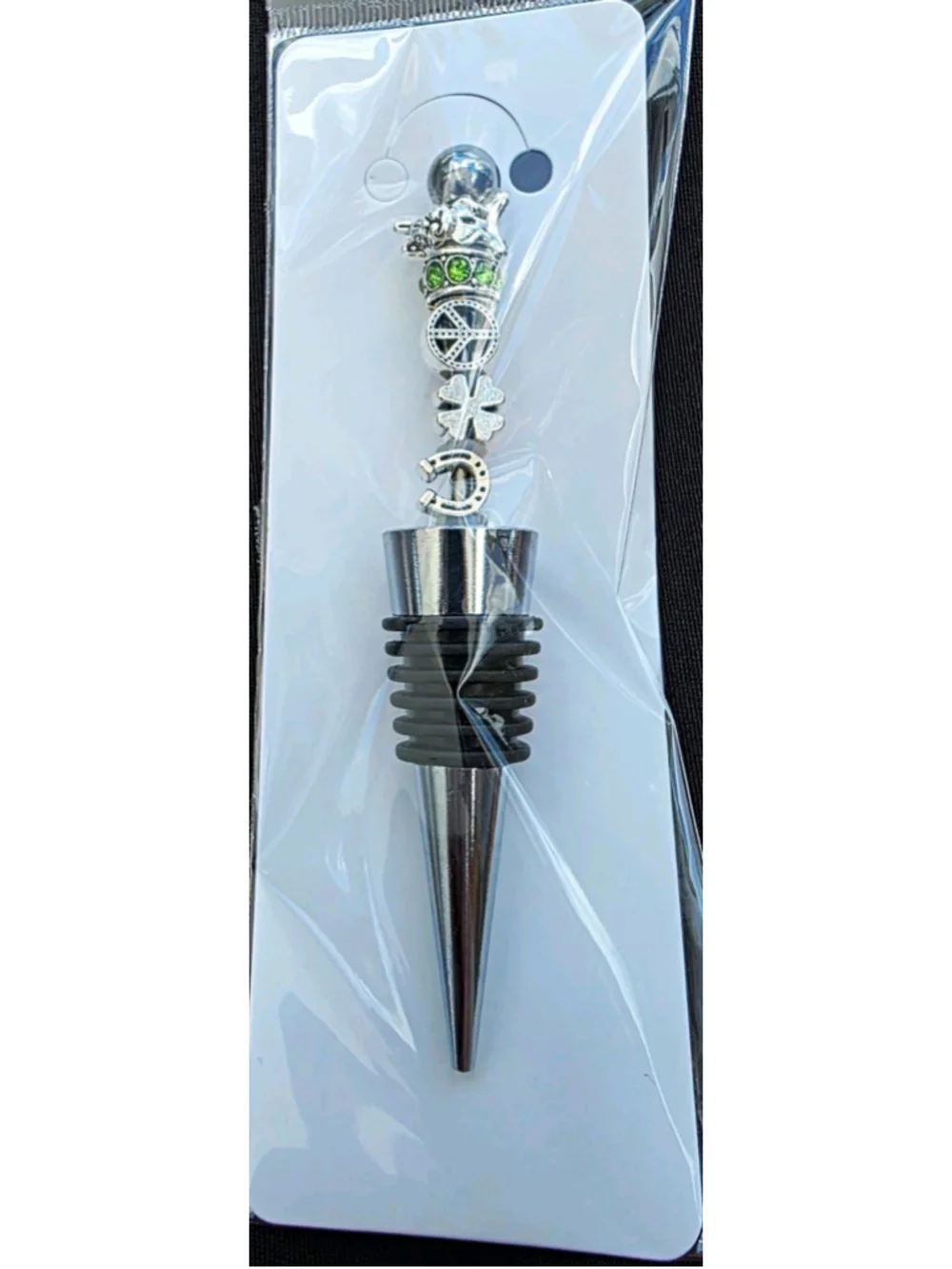 Handcrafted Lucky Metal & Rubber Bottle Stopper,